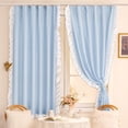 thumbnail image 4 of 78.74x39.37in French Vintage Lace Blackout Curtains, Opulent Princess Style Drapes for Bedroom and Living Room - Blue, 4 of 6
