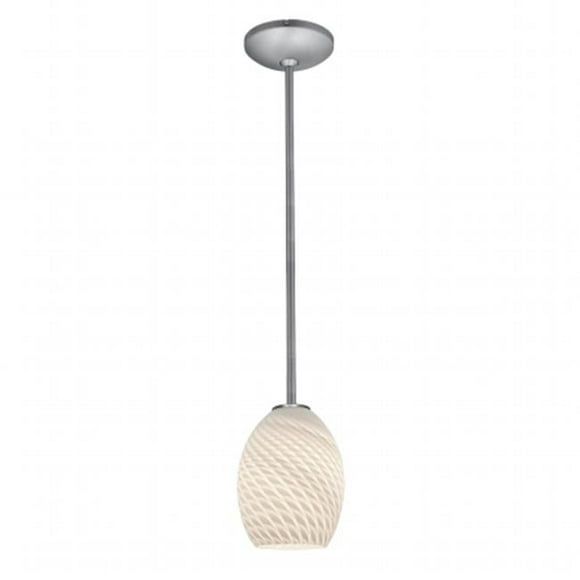 Accesslighting 28023-3R-BS-AMBFB Tringle à Colibris Ambre Pendentif en Verre LED, Acier Brossé