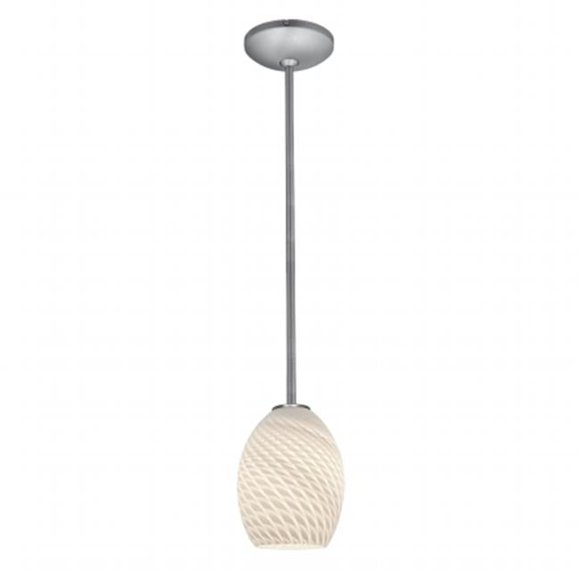 Accesslighting 28023-3R-BS-AMBFB Tringle à Colibris Ambre Pendentif en Verre LED, Acier Brossé
