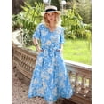 thumbnail image 4 of Vestido largo ZESICA 2025 con estampado floral casual de verano con cuello en V, 4 of 8