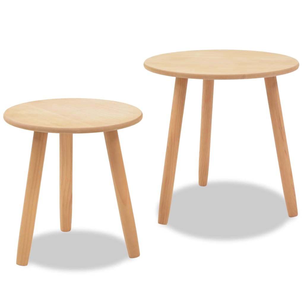 Kepooman Round End Side Table for Home Office, Set of 2, Brown Kepooman Round End Side Table for Home Office, Set of 2, Brown