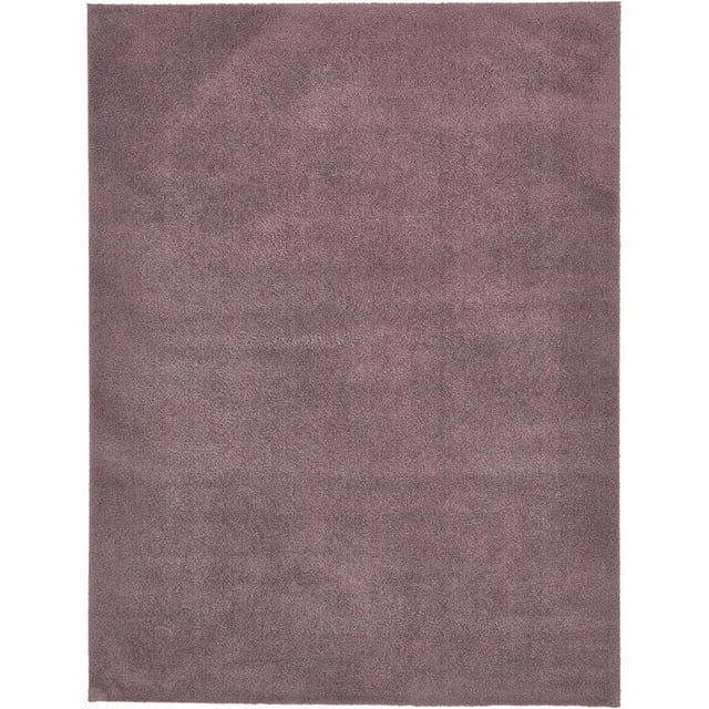 Unique Loom Studio Solid Shag Urban Modern Rug 9' x 12' Rectangle Mauve