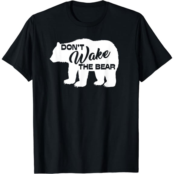 Don't Wake The Bear Funny Bear Silhouette Graphic Sleeping T-Shirt