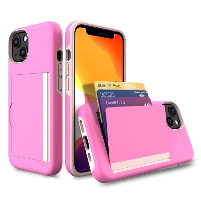 Rome Tech Funda Tipo Cartera a Prueba de Golpes para iPhone 13, Color Rosa