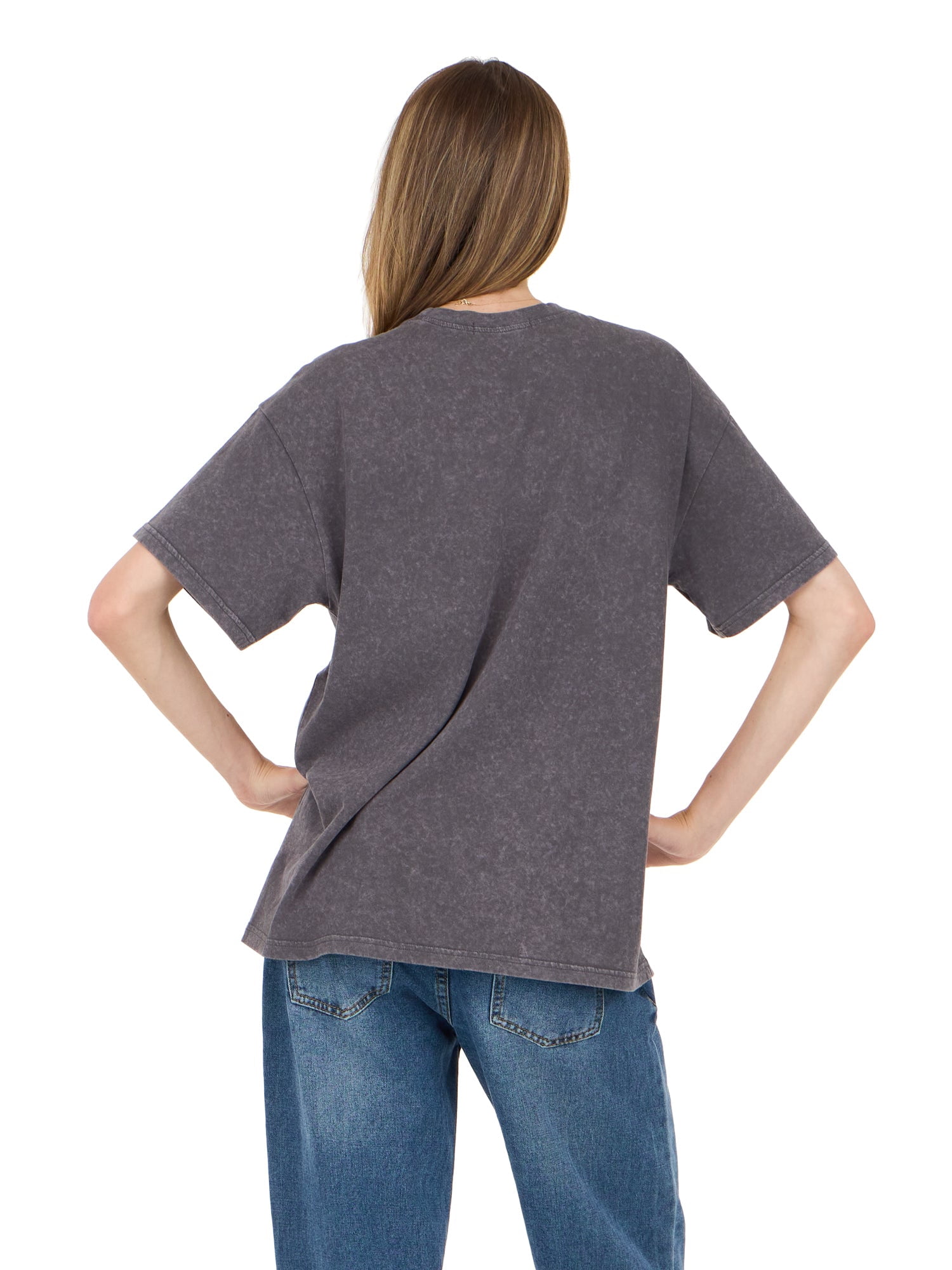 Forever 21 Women's Oversized Graphic Tee, Relaxed Fit Short Sleeve T-Shirt, Casual Streetwear Everyday Style Top, Grey, XXS-4X