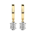 thumbnail image 3 of IGI Certified 3 Carat Oval Shape Lab Grown Diamond Earrings | 18K Yellow Gold | Midnight Charms Hoop Lab Diamond Earrings | Prong Setting | FG-VS1-VS2 Quality Friendly Diamonds, 3 of 5