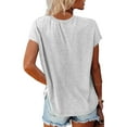thumbnail image 5 of Womens Blouses Cap Sleeve Summer Casual Tops V Neck Solid Color Casual Shirts Loose Fit Blouse Casual Tee Tops, 5 of 7