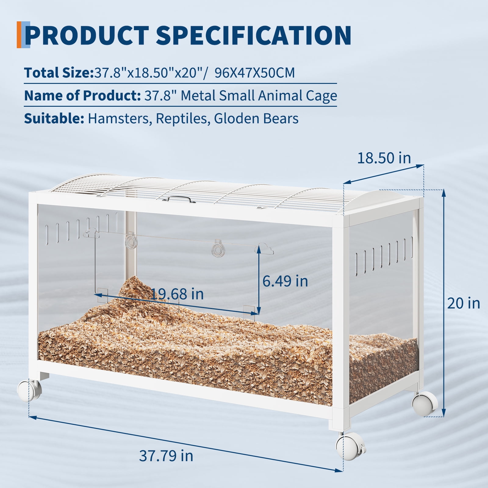 Hamster Cage Chewproof, Large Hamster Cages and Habitats with Stackable Design, Openable Top, Small Animal Habitats for Gerbil Mouse