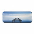 thumbnail image 1 of Landscape Computer Mouse Pad, Old Jetty in the Lake with Blue Sky Horizon Landscape Calm Nature Picture, Rectangle Non-Slip Rubber Mousepad Large, 31" x 12", Blue White Brown, by Ambesonne, 1 of 2