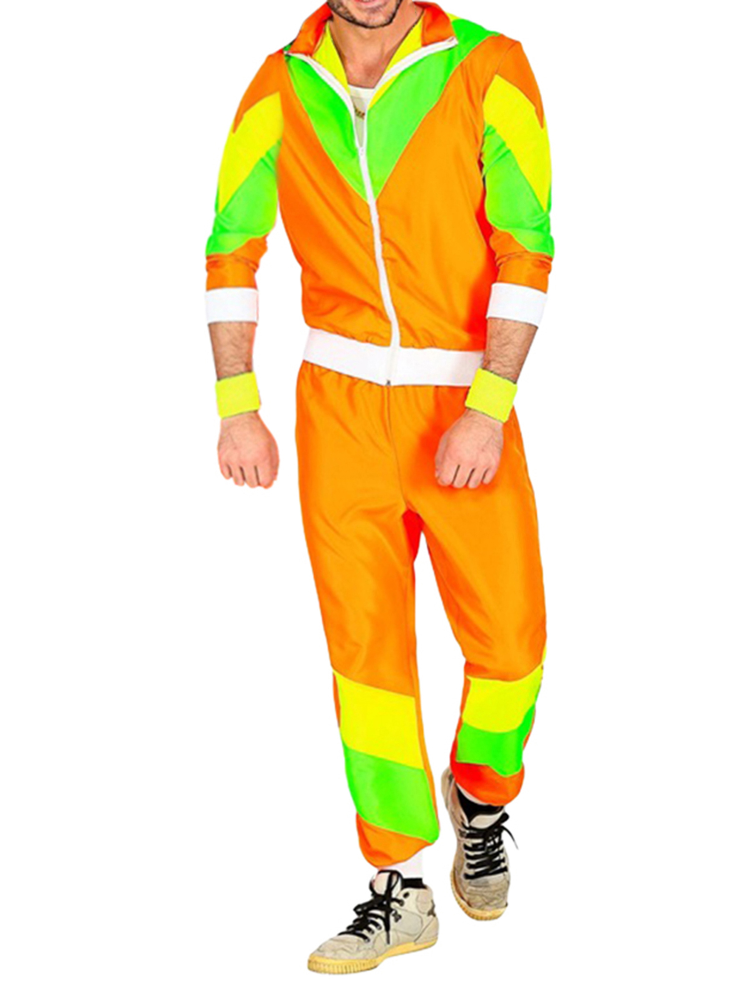 Caitzr 80s Tracksuit Costumes for Men, 90s Hip Hop Shell Suit Costume ...