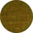 thumbnail image 1 of Ahgly Company Indoor Round Abstract Yellow Modern Area Rugs, 5' Round, 1 of 4