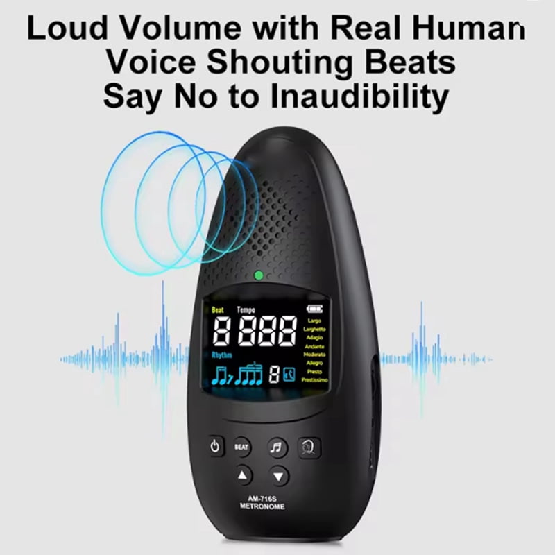 Digital Metronome Tuner for All Instruments - with Guitar, , Violin, Ukulele, and Chromatic Tuning Modes