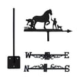 thumbnail image 2 of Veleta de caballo para tejado, accesorio decorativo para exteriores, veleta de hierro, indicador de dirección del viento para cercas exteriores y caballo con hombre, 2 of 8