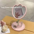thumbnail image 4 of Flower Shaped Desktop Vanity Mirror - Tabletop Beauty Mirror with Stand for Girls, Students, Dormitory Use, 4 of 12