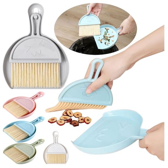 Home Desktop Mini Cleaning Brush and Small Dustpan Set Cleaning Kit for Debris Keyboard and Office Table Grey 1Pcs