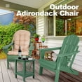 thumbnail image 3 of Nalone Folding Adirondack Chairs Set of 2, HDPE Oversized Patio Chairs with Cup Holder and Cushion, Weather Resistant for Garden, Deck, Fire Pit and Campfire(Green), 3 of 9
