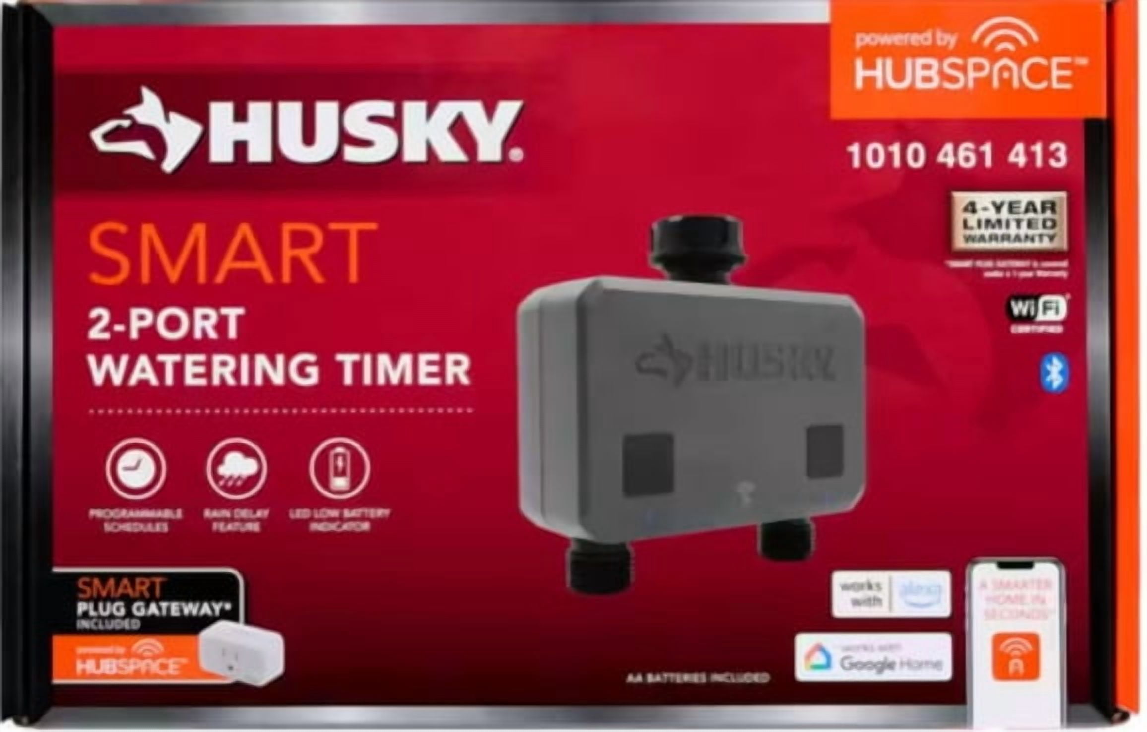 Husky Smart Watering Timer for Irrigation and Sprinklers Powered by Hub Space