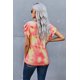 thumbnail image 1 of ABPHQTO Camiseta de Mujer Manga Volante Estampado Tie-dye Naranja, 1 of 5