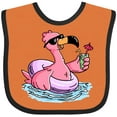 thumbnail image 3 of Inktastic Flamingo with Sunglasses Pool Float and Drink Boys or Girls Baby Bib, 3 of 4