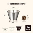 thumbnail image 2 of Fit Meal Prep 4 oz 24 Pack Stainless Steel Dipping Sauce Cups  Reusable Metal Condiment Bowls, Ramekins Salad Dressing Container for Ketchup Dressing, Home Party Restaurant Kitchen Use, 2 of 7