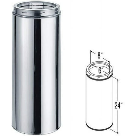 

6DT-24SS Duravent 6 Diameter Venting (24 Chimney Pipe SS) Stainless Steel