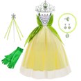 thumbnail image 1 of Robe de Princesse Tiana pour Filles Sans Manches Tenue d'Halloween Chic pour 3-10 Ans, 1 of 8