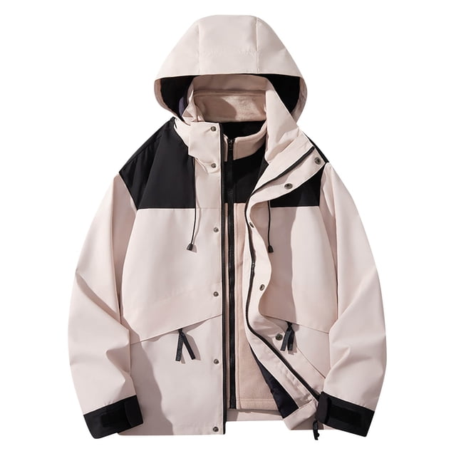 Up to 35% off Women's Sports Outdoor Hard Shell Jacket Outdoor Mountaineering Riding Windproof Punching Ndbuld Jacket Warm Removable Hat Mountaineering Thin Jacket