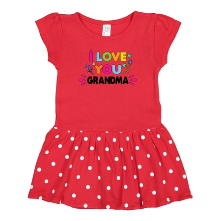

Inktastic I Love You Grandma with Flowers Gift Baby Girl Dress
