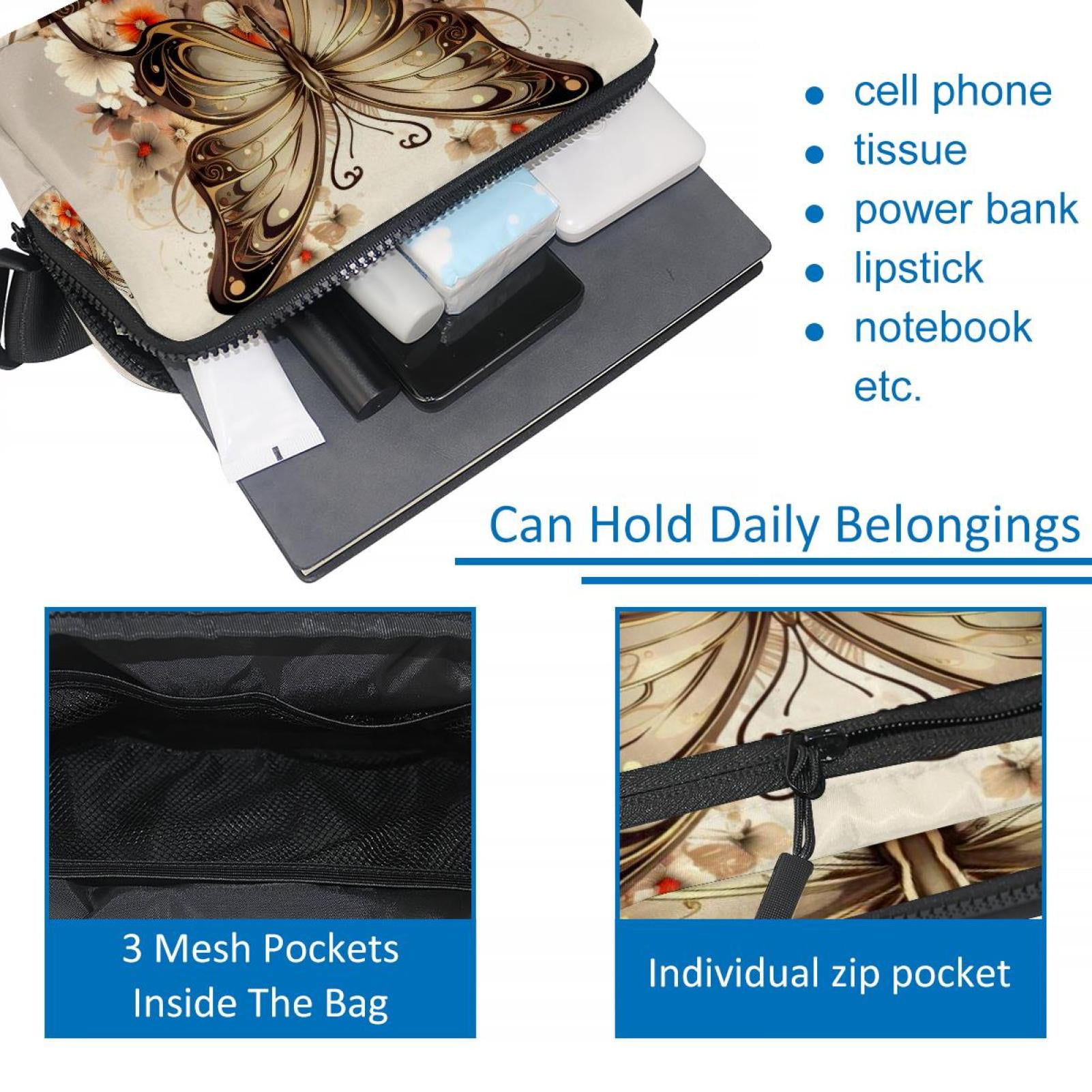 Butterflies Waist Pack Running Belt Fanny Packs Lightweight Adjustable with Extension Strap Unisex