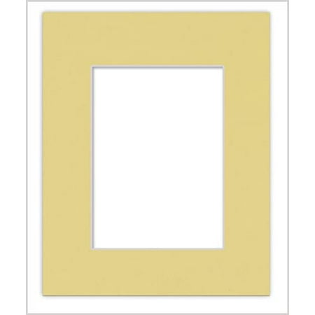 

8X10 Mat Bevel Cut For 5X8 Photos - Acid Free Soft Yellow ecut Matboard - For tures Photos Framing - 4-Ply in
