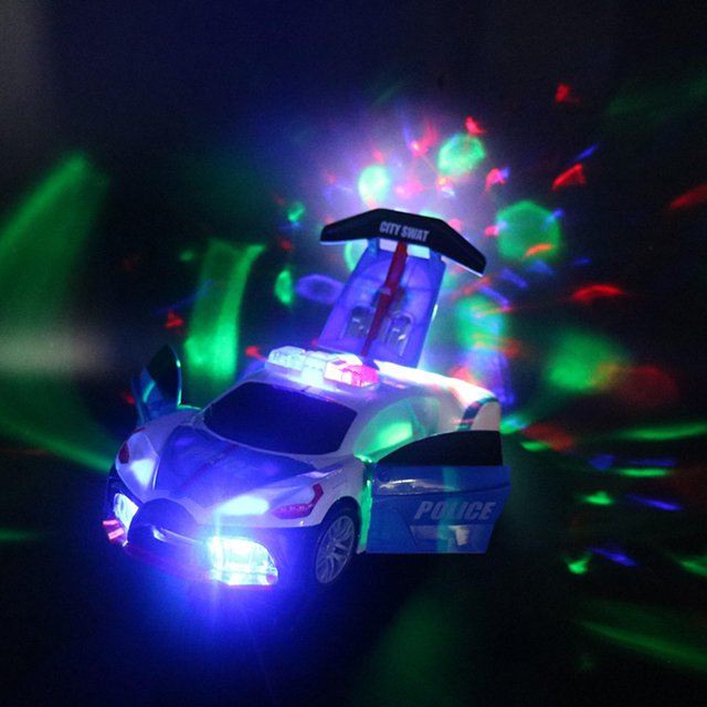 Coche de policía eléctrico perfke con luz y música para regalos de fiesta