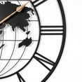 thumbnail image 4 of Noble House Large Black Metal World Map Wall Clock, Silent Modern Design with Gold Pointers, Decorative Clock for Home, Black Roman Numerals,Black + Gold, 4 of 8