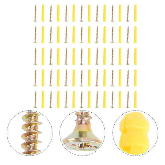Omeite Nylon plastic yellow expansion screw set 100 sets (M6*40 (100 sets))