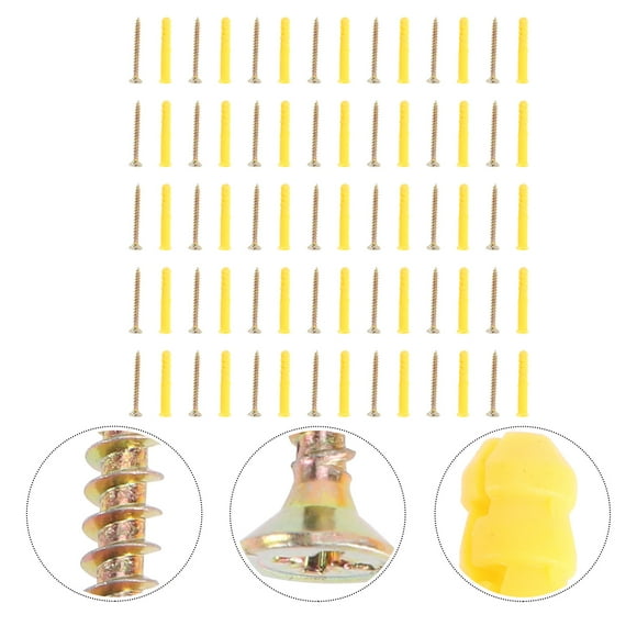 SKISUNO 100Jgo Tornillo De Expansión Con Cuerpo De Acero Para Fijación Amarillo