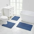 thumbnail image 4 of Walensee Solid Dark Blue Chenille Bath Rug, 17" x 24", Non-Slip, 4 of 7