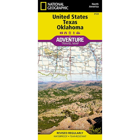 National Geographic Adventure Map: United States, Texas and Oklahoma - Folded Map