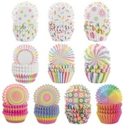 2ooya 600Pcs Rainbow Cupcake Liners Set Disposable Cupcake Tray for Party Supplies, 10 Styles