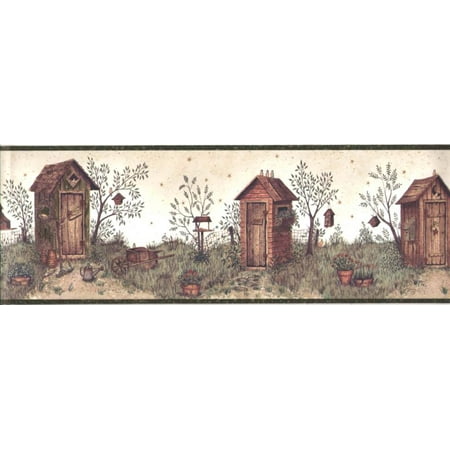 875106 Outhouse Wallpaper Border (Green) FAM65022b - Walmart.com