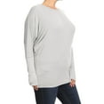 thumbnail image 2 of Women's Plus Size Dolman Long Sleeve Solid Loose Fit Tunic Top, 2 of 4