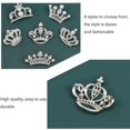 thumbnail image 5 of 6Pcs 6Styles Crystal Rhinestone Crown Brooch Alloy Lapel Pins with Plastic Pearl Beaded for Women Party Wdding Accessories Platinum, 5 of 9