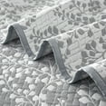 thumbnail image 5 of Mainstays King Quilt in Light Grey with Stitched Botanical Floral Design, Lightweight and Reversible Bedding, 5 of 9