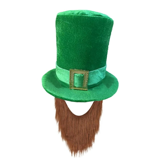 ZACPNCV St. Patrick's Day Green Leprechaun Hat Accessory Deluxe Green Top Hat Irish Holiday Accessory Green Free Size