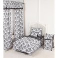 thumbnail image 3 of Bacati - Classic Damask 4-Piece Toddler Bedding set 100% Cotton percale, White/Black, 3 of 3
