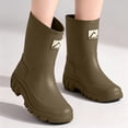 thumbnail image 2 of Xfvqtps Womens Pull on Mid-Calf Rain Boots Round Toe Waterproof PVC Shoes for Commute Gardening Errands, 2 of 6