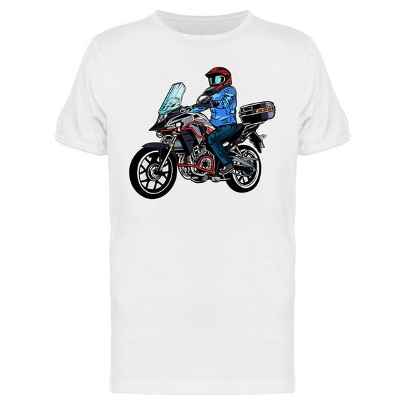 Driving Motorbike  T-Shirt Men -Image by Shutterstock, Male Large