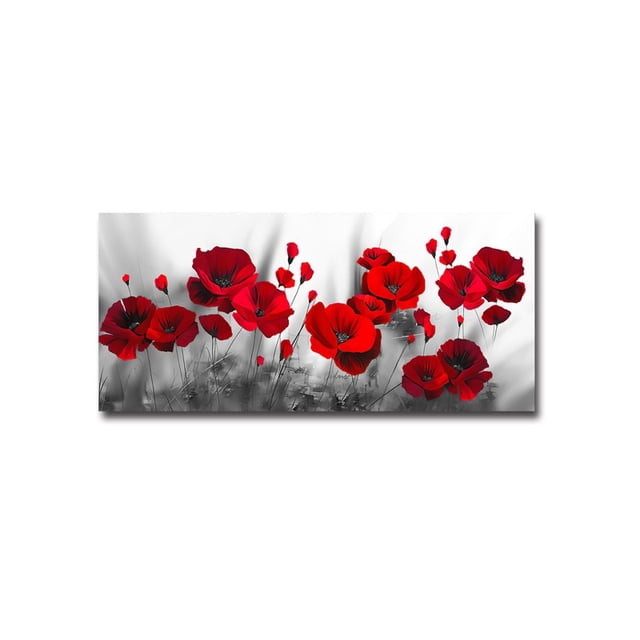 Solo rojo amapola rosa flor lienzo impreso arte pintura cuadro decoración de la pared del hogar UHUSE Cuadros decorativos