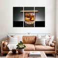 thumbnail image 2 of Elephant Stock Lit Cigar On Whiskey Wall Art - Horizontal Multi Panel Canvas - Dining Room Wall Decor - Food And Drink Multi Panel - Black And Gray Decor - 57" x 36", 2 of 4