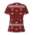 thumbnail image 3 of Uemuo Merry Christmas Drawing Women's Deep V-Neck Low Cut Tops - Casual Loose Fit with Stainless Steel Loop, Soft, Breathable, Perfect for Office, Travel, and Daily Wear-X-Large, 3 of 5