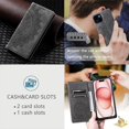 thumbnail image 6 of SaniMore for iPhone 13 Case, PU Leather Embosed Mandala Flower Wallet Protective Phone Cover Card Slots Pocket Purse Women Men Kickstand Vintage Shockproof Anti-fall Shell, Grey, 6 of 10