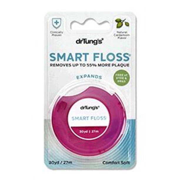 Dr. Tung's Smart Floss, 30 yds, Natural Cardamom Flavor 1 ea Colors May Vary (Pack of 6)